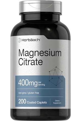 Horbaach Magnesium Citrate 400mg Per Serving 200 Caplets Aromasız