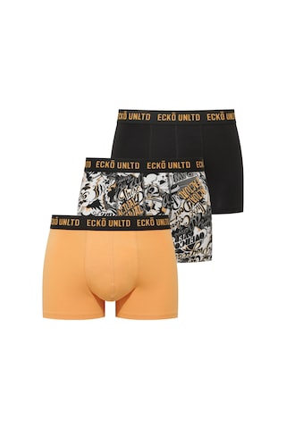 U.S. Polo Assn. Ecko Sarı - Siyah - Baskılı 3'lü Boxer Sarı - Siyah - Baskılı