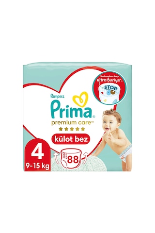 Prima Külot Bez Premium Care 4 Beden İkiz Paket 88 Adet 2'li
