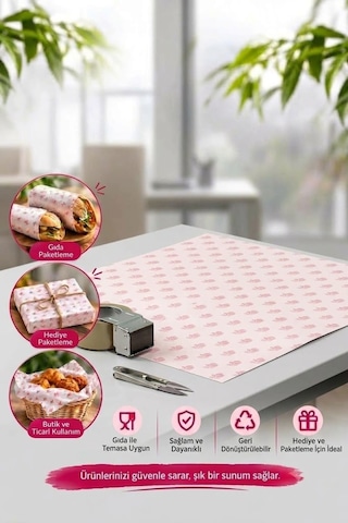 Ambalaj Kağıdı 50 Adet 35x50 Cm 42 Gr Gıda Temasına Uygun Paketleme Ve Hediye Kağıdı
