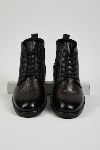 Tonny Black Erkek Kahve Rahat Kalıp Hakiki Deri Erkek Önü Bağcıklı Bot Kahverengi