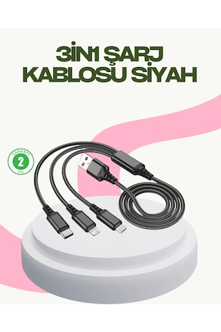 Hızlı Şarj Destekli Çoklu Şarj Kablosu - Seyahat Ve Günlük Kullanım