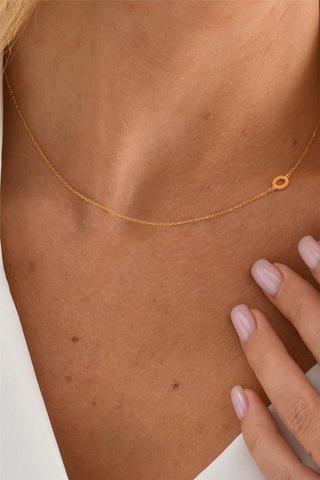 Minamis Silver 925 Ayar Gümüş O Harfi Kadın Köprücük Kolye-2307