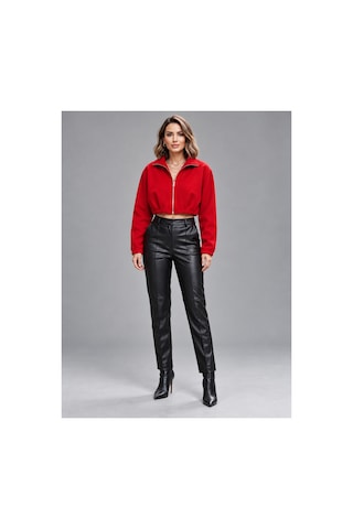 Duygu Altıntaş Kadın Kısa Blazer Ceket Fermuarlı, Astarlı Ve Cepli Kırmızı - 939583421 Kırmızı - 939583421 Kırmızı