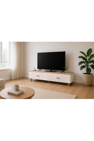 Pema Home Bohem %100 Mdf Membran Kaplama Peri Tv Ünitesi Beyaz