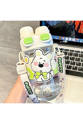 Jian Fan Çift Kapaklı Plastik Hasıriçme Bardağıyeş Yeşil