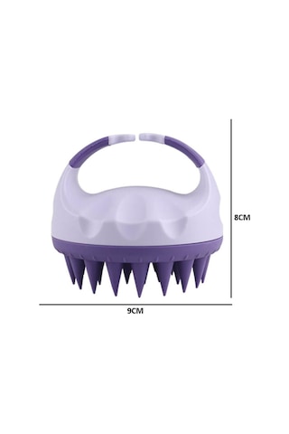 Koodmax Premium Yumuşak Duş Tarağı Yumuşak Silikon Saç Yıkama Saç Derisi Masaj Tarağı - Mor