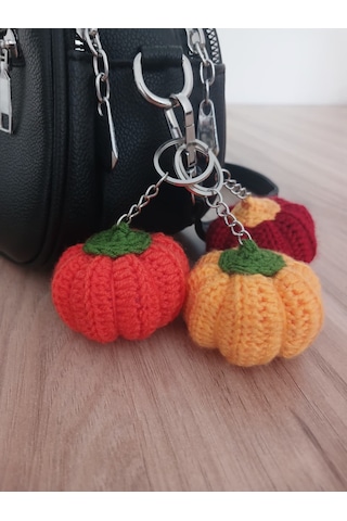 Örgü Amigurumi Bal Kabağı Anahtarlık