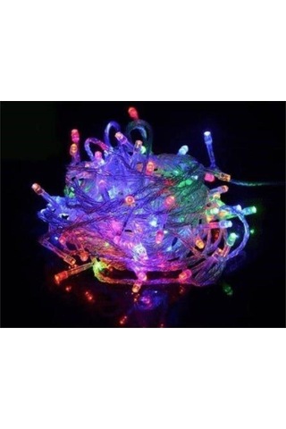 Renkli Dekor Lambası, 10 Metre, 100 Led, Canlı Ve Şık Aydınlatma Dekoru Çok Renkli