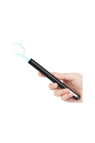 Wezone Stahl Kasa Usb Şarjlı Yetenekli Fenerli Çetin Güçlü Şoklu Kişisel Savunma Kalemi - Siyah Siyah