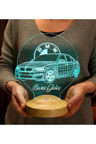Logolu Isimli Led Lamba Araba Hayranlarına Hediye Doğum Günü Hediyesi Kişiye Özel Hediye 3d Led Lamba