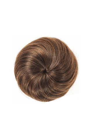 Kahverengi Ve Siyah Saç Bun Klip-in Saç Parçası Uzantıları Kabarık Scrunchie Black