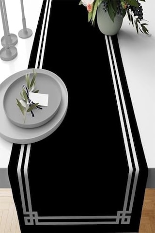 40x140cm Premium Tay Tüyü Dokuma Leke Tutmaz Kumaş Masa Örtüsü Köşeli Runner Rnr126 Çok Renkli