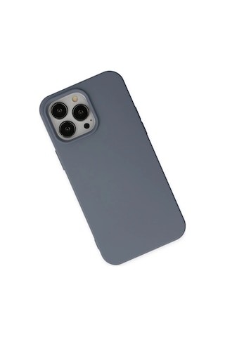 Apple Apple iPhone Uyumlu 15 Pro Max Kılıf Nano İçi Kadife Silikon - Gri