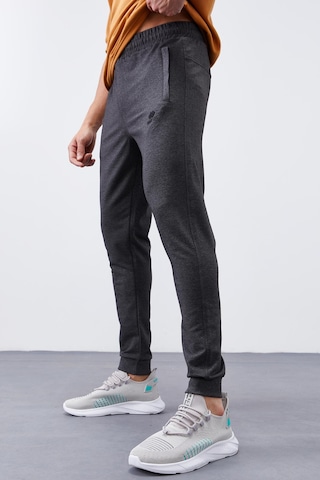 Tommy Life Antrasit Melanj Fermuar Cepli Dar Kalıp Jogger Erkek Eşofman Alt - 84343 Antrasit - Melanj