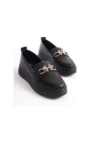 D602 Günlük Ortopedik Garantili Kadın Loafer Ayakkabı Siyah