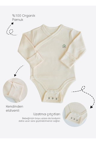 Kitikate Organik New Basic Uzayan Kruvaze Uzun Kol Body Natural Naturel