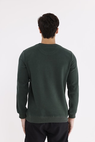 Rowinger Selanik Doku Yumuşak Tutuşlu Rahat Kalıp Yuvarlak Yaka Esnek Manşetli Sweatshirt Darkgreen