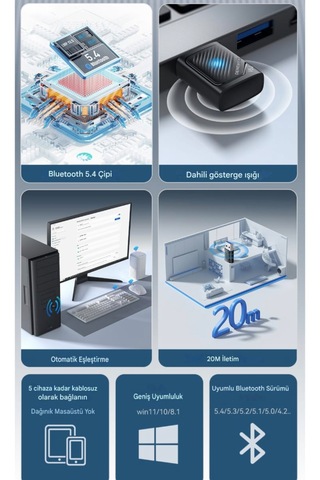 Essager Bluetooth Adaptör 5.4 Süper Hızlı Ce Lisanslı