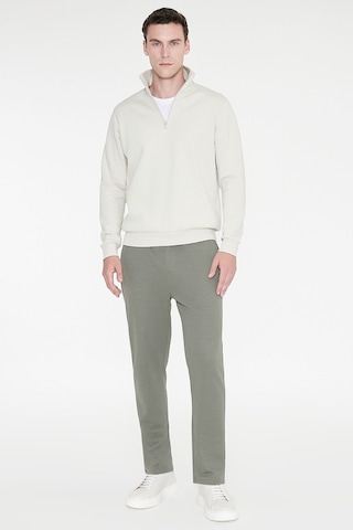 AC&Co / Altınyıldız Classics Standart Fit Normal Kesim İçi Polarlı Bato Yaka Pamuklu Erkek Sweatshirt Bej