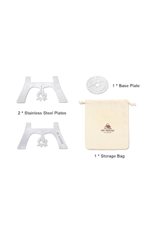 Padalink Kamp İçin Pratik Paslanmaz Çelik Alkollü Ocak Desteği - Hafif Ve Taşınabilir Pişirme Aparatı Gümüş