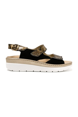 Black Sandalet Kadın 5686 Green Life Stretch Women's Footwear Siyah