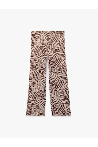 Koton Zebra Desenli Transparan Tül Palazzo Pareo Pantolon Kahverengi Desenli 6sak60012mk