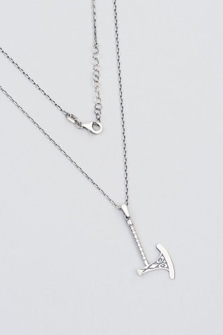 Savaş Baltası Figürlü Erkek Gümüş Kolye