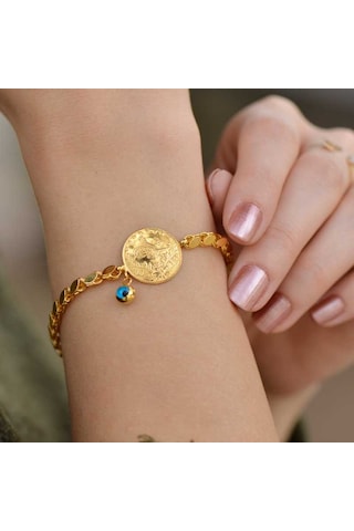 Yarım Reşatlı Pullu Arpa Altın Bileklik