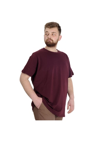 Mode Xl Büyük Beden Erkek Tshirt Bisiklet Yaka Basic 20031 Mürdüm 001