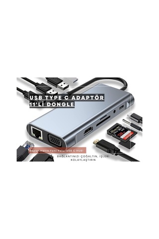 Cosmostech Apple Uyumlu MacBook Pro Air Type-c 11 In 1, 4k Hdmı, Hub, Çevirici