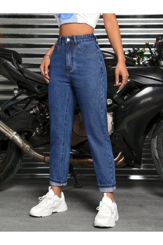 Kadın Denim Pantolon Koyu Mavi Mavi