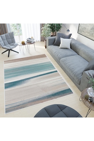 Rovigo Home Dijital Baskı Yıkanabilir Kaymaz Taban Salon Halısı Rvg0521 Yeşil