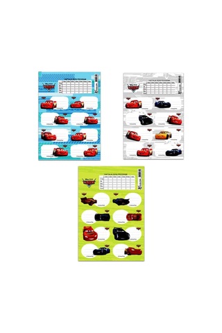 Keskin Color Ders Programlı Cars Okul Etiketi 3'lü Diğer