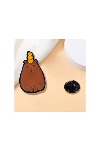Capybara Kadın Broş, Çocuk Broş, İğneli Broş, Klipsli Broş Yaka Broşu, Çeket Yaka İğnesi, Mineli B75