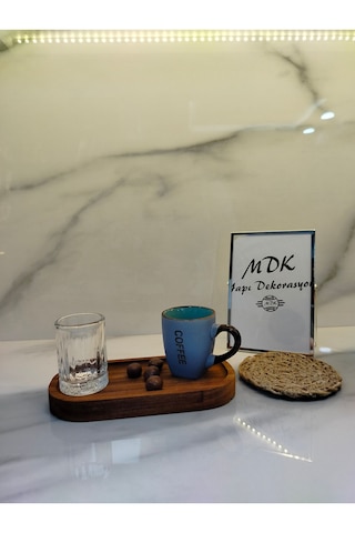 3 Lü Ahşap Fincan Seti Coffee