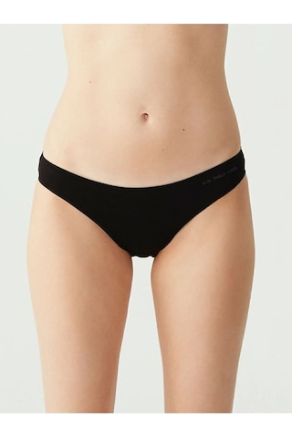 U.s. Polo Assn. Kadın 5'li Kıl Lastikli Slip Siyah-beyaz-ten-beyaz-ten 001