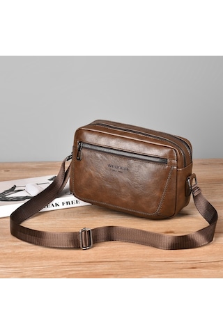 Sones Weıxıer D523 Erkek Büyük Kapasiteli Çapraz Askılı Tek Omuz Çantası Rahat Pu Haberci Çantası Siyah