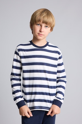 Defacto Çizgili Uzun Kollu Pijama Üstü Esnek Belli Uzun Pijama Altı 2li Pijama Takımı Erkek Çocuk I1188a826aunv135 Lacivert-nv135