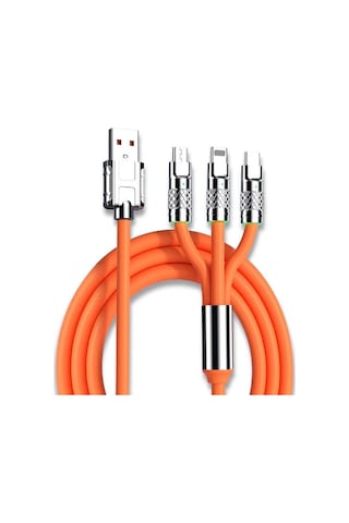 Mobilgo 3in1 120w 6a Hızlı Şarj Kablosu Type-c-micro-lighting