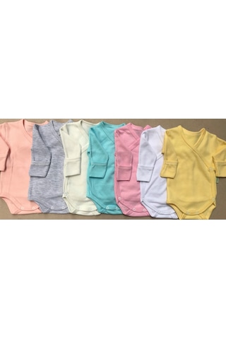 Özdemirlitekstil Bebelino Kız Bebek Çıtçıtlı Badi Kruvaze (7'Li Paket) Çok Renkli