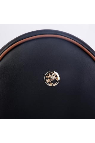 Nas Bag Kadın Yuvarlak Oval Yazlık Moda Çanta Siyah Taba Luna Siyah - Taba