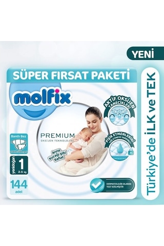 Molfix Premium Fırsat Paketi 72'li x 2 144 Adet PKT.MOLFIX.098 1 Numara