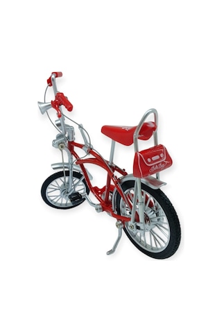 Model Araçlar -1:8 Metal Retro Pinokyo Bisiklet - Die -cast 17 Cm - Kırmızı Lisinya Çok Renkli