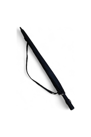 Baginn Erkek Şemsiye Siyah Renk Baston Protokol Şemsiye 125 Cm Çap 100 Cm Boy Çift Tenteli 8 Telli 001