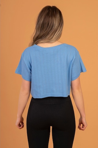 Woof Gym 3D Woof Print Crop Top Blue