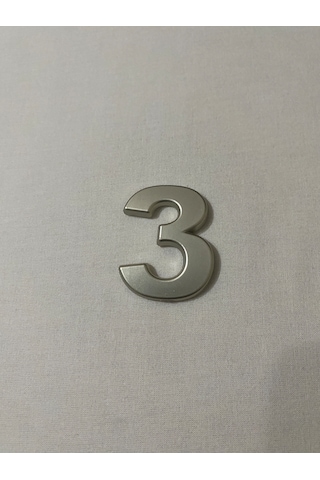 3 Üç Numara Yapışkanlı Daire Bina Villa Kapı Numarası Sarı Gold 4 Cmx5cm No:3 Plastik