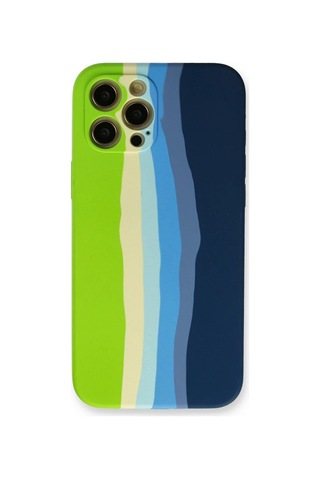 Apple Uyumlu iPhone 12 Pro Max Kılıf Ebruli Lansman Silikon - Yeşil-koyu Yeşil Aklby-bsva58 standart