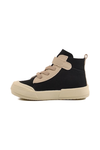 Siyah Keten Bilek Boy Cırtlı Unisex Çocuk Sneaker 7465 B Siyah