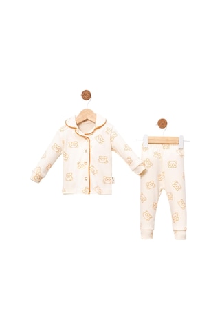 Celira Bbc Kahve Lüks Çıtçıtlı Kız Bebe Pijama Takımı Kahverengi